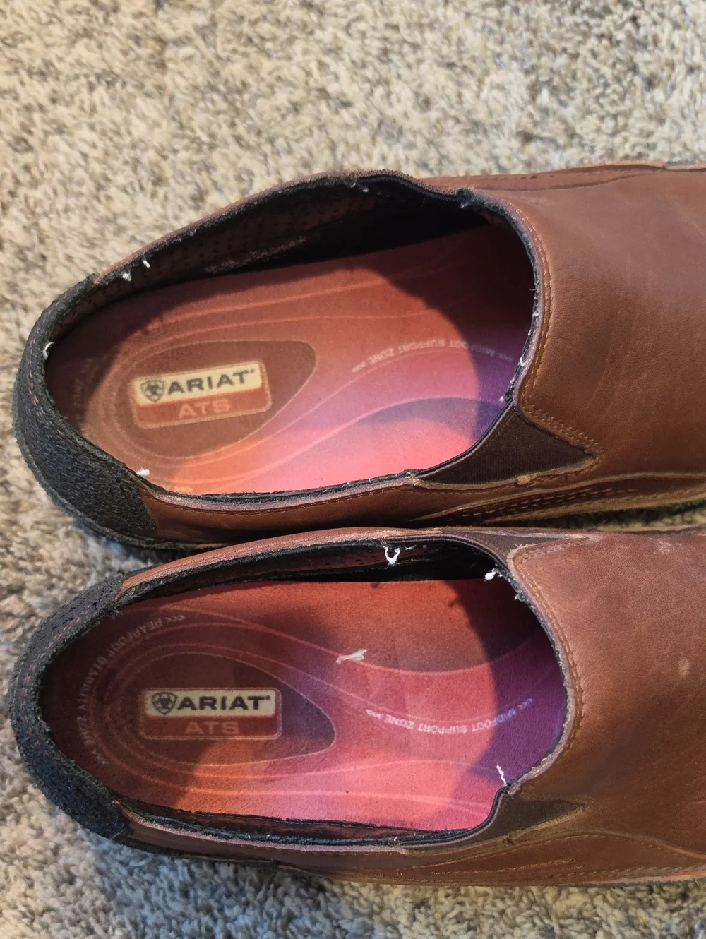AWESOME ARIAT ATS NON SLIP BROWN LEATHER LOAFERS/SNEAKERS